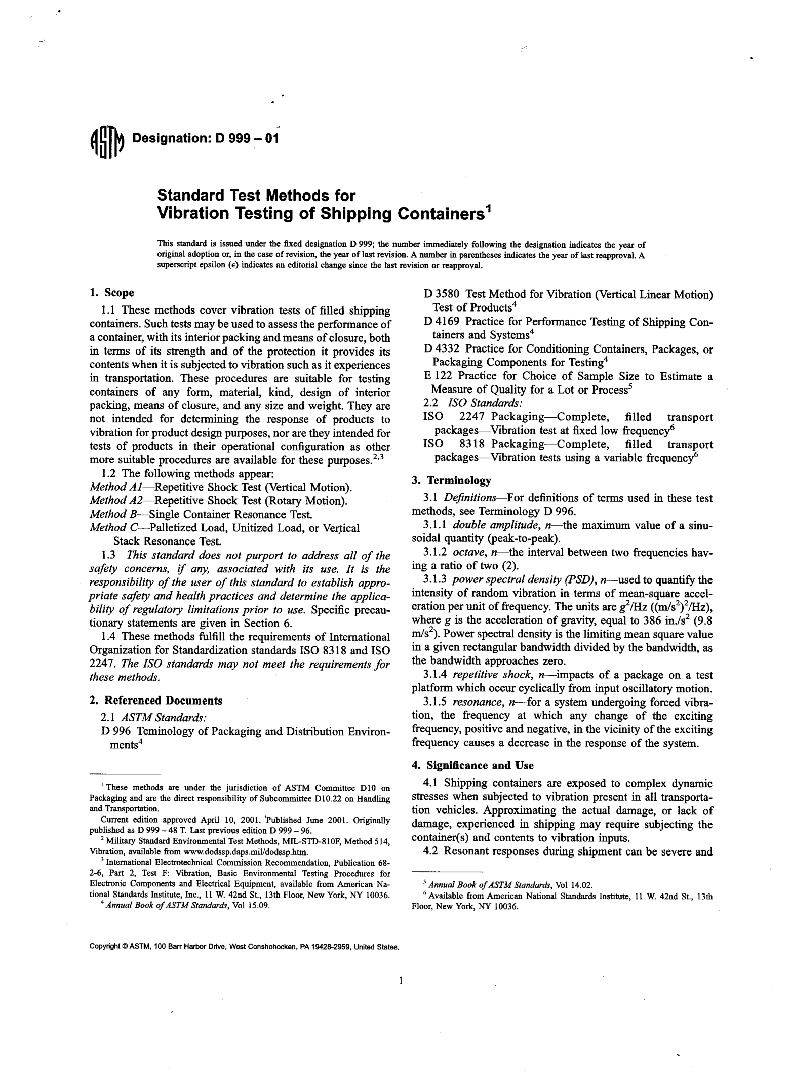 运输包装振动测试：ASTM D999标准方法综合指南